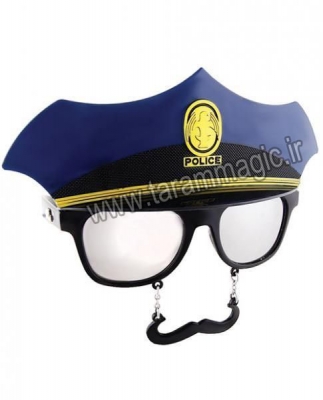 عینک فانتزی طرح پلیس سیبیل دار